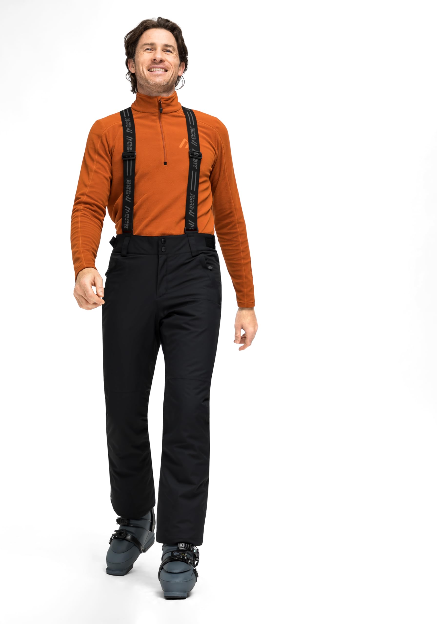 Maier Sports Corban T Herren Skihose wasserdichte Schneehose mit Hosenträgern Stretchmaterial mTEX Wetterschutz