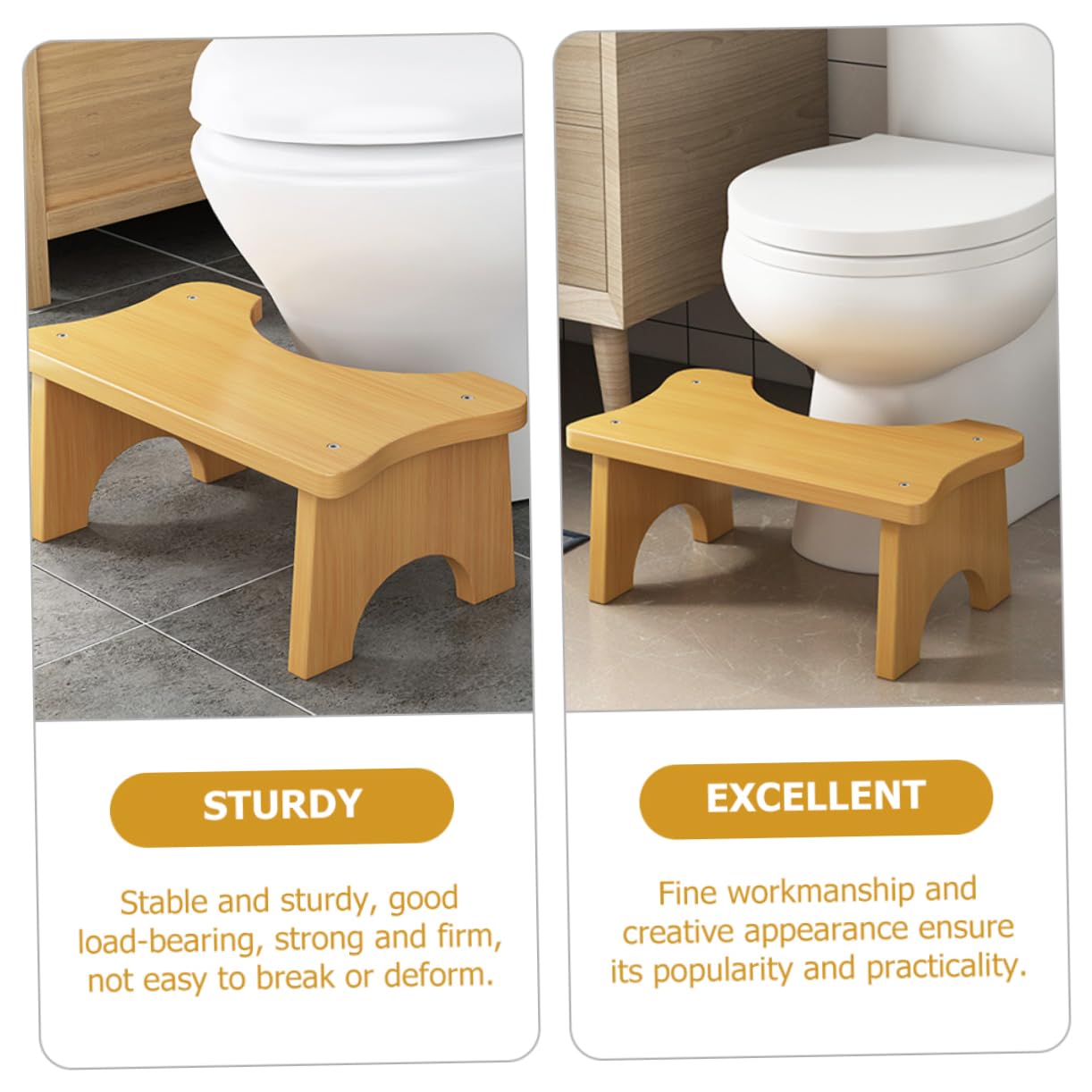 MAGICLULU 2st Fußbank Topfstuhl Hocker Für Toilettenfüße Schemel Outdoor-tritthocker Bad Tragbare Toilette Töpfchen Trainingstoilette Stühle Wc-sitzbezug Töpfchen Hocker Toilettenstuhl Holz