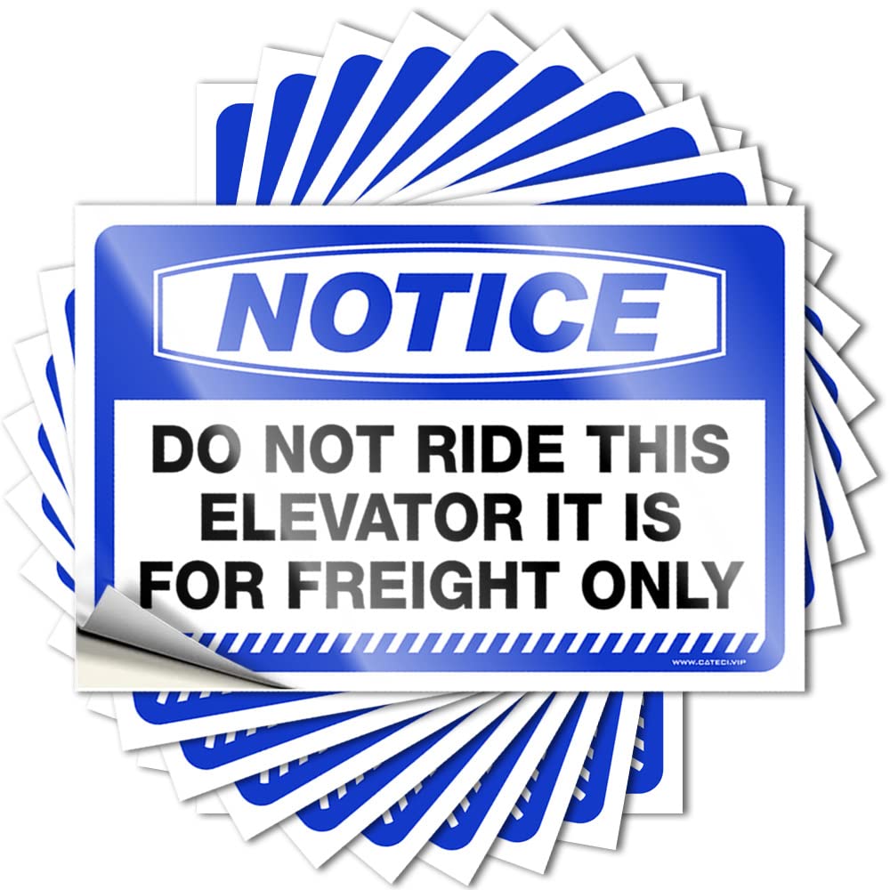 Notice Do Not Ride This Elevator It is for Freight Only Rock Outside Decor for Porch - Decal Window Removable Vinyl Decal(6X9CM)