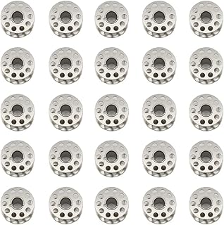 ボビン ボビンケース 家庭用ミシン ボビン 職業用ミシン ボビン ミシンボビン 金属製ボビン 金属 職業用ボビン シャトルフック 家庭用 ミシン部品 ミシン部品 交換品 縫製用品 簡単な収納 繰り返しの使用 収納ケース付 ボビン 25個（シルバー）