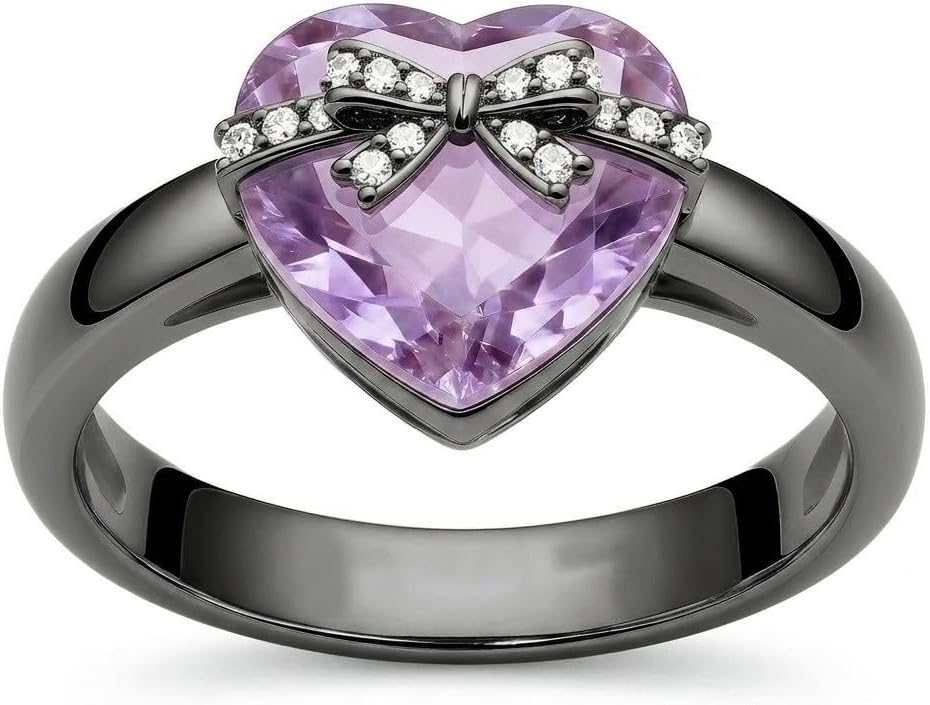 1.08 Carat(ctw) Heart-Cut Gemstone Wedding Engagement Rings for Women, Lab-Grown Sapphire/Ruby/Emerald/Moissanite/Amethyst/Garnet/Black Onyx/Blue Topaz/Citrine/Tourmaline/Peridot Gemstone Heart Wedding Ring for Women, Customizable 10K Gold/14K Gold/18K Gold/925 Sterling Silver