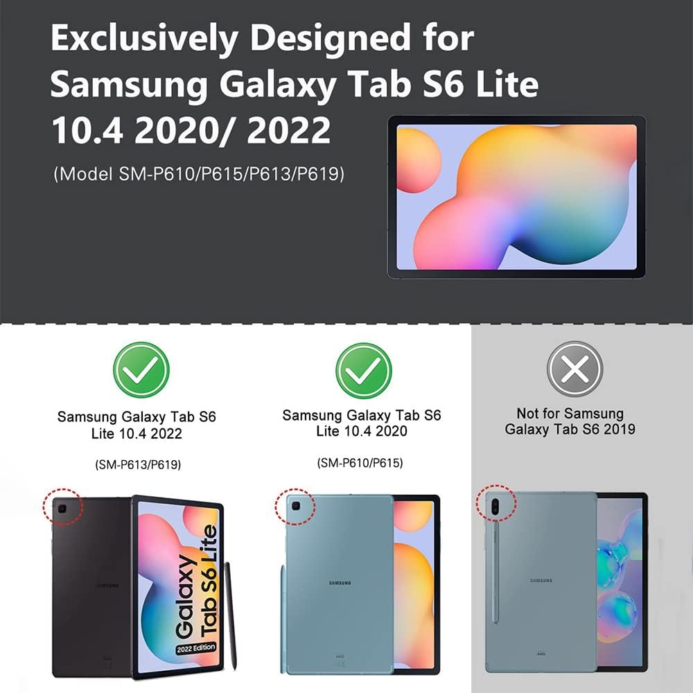 MoKo Keyboard Case Compatible with Galaxy Tab S6 Lite 2020, PU Tablet Cover Shell Case with Removable Wireless Keyboard Fit Samsung Galaxy Tab S6 Lite 10.4 2020 SM-P610/P615, Starry Night