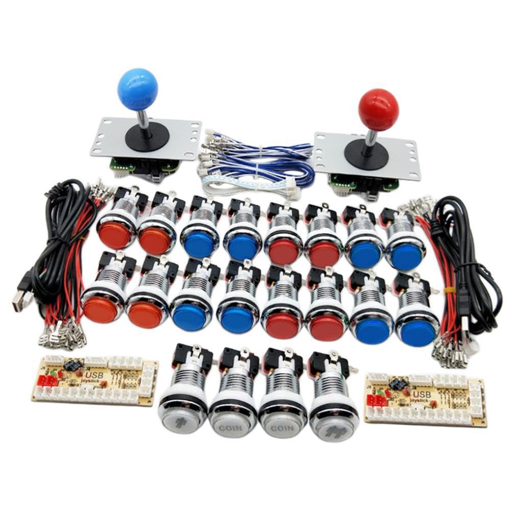 mophrati Arcade Gaming DIY Kits für 2 Spieler, galvanische Tasten und einfaches Plug and Play, Win10/Win8/Win7/Vista/XP/2000/98
