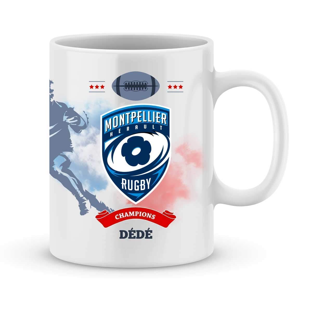 Mug Montpellier Rugby Top 14 à personnalisé avec votre prénom - Cadeau personnalisé rugby top 14 Montpellier - Cadeau anniversaire - Cadeau fête des pères - Cadeau Noël …