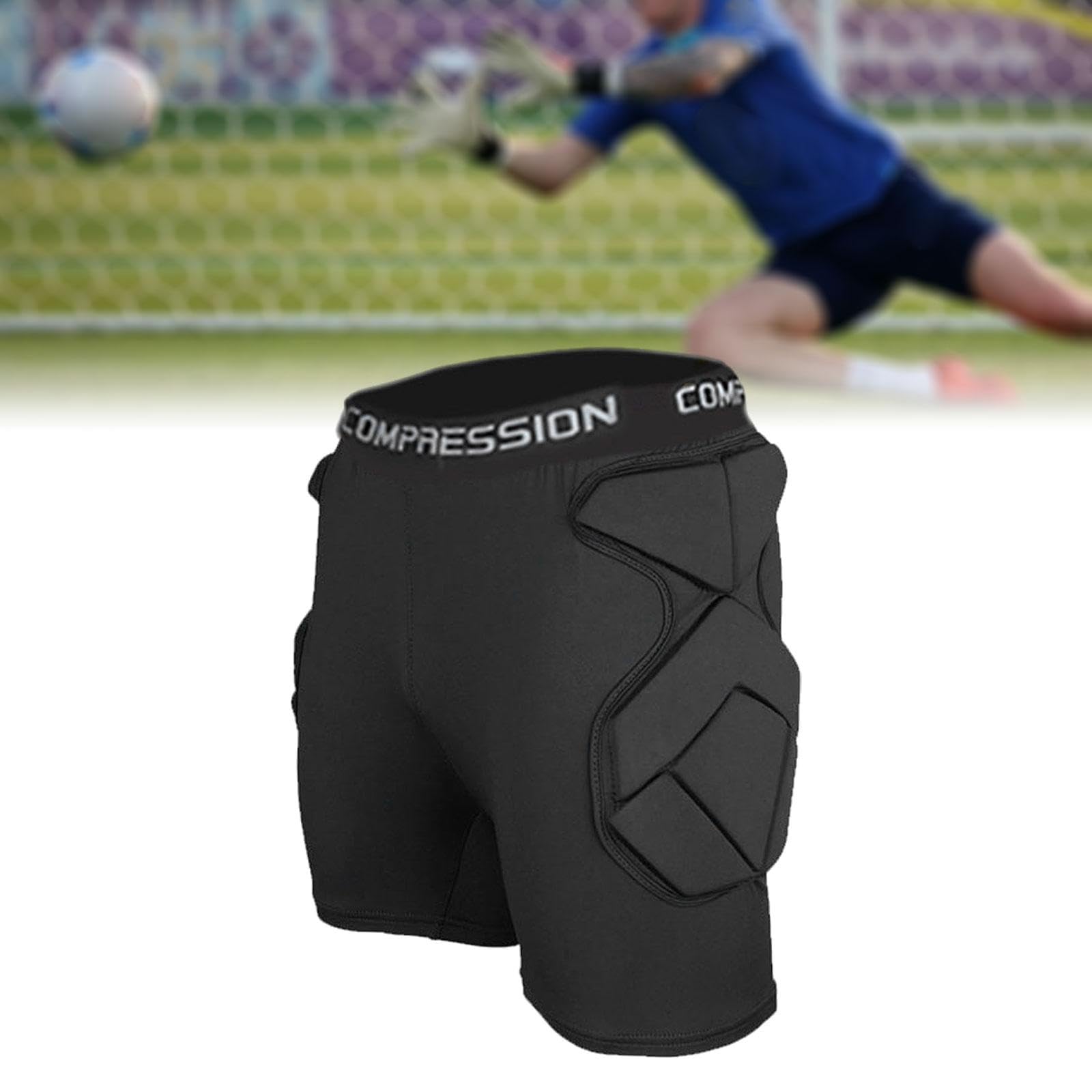 perfk Short de Protection pour Gardien de But, Protection des Hanches, Pantalon Court, Rembourrage en Mousse, Contre Les Chocs pour Le Football, Le