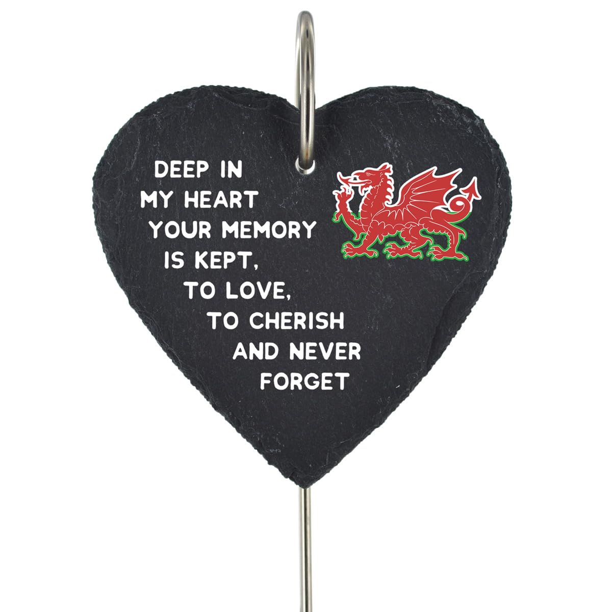 Welsh Dragon Grave Stick Marker Plaque Ornament Memorial Slate Graveside Decor