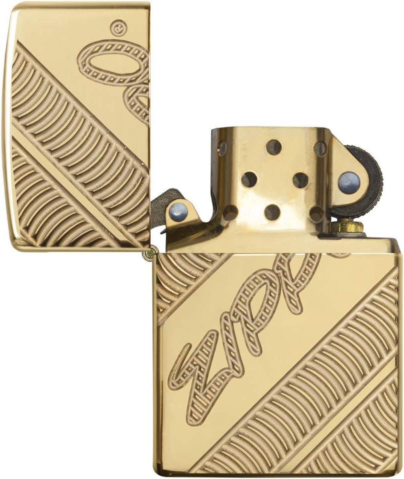 Zippo Armor High Polish Brass Coiled Pocket Lighter, One Size (29625)
