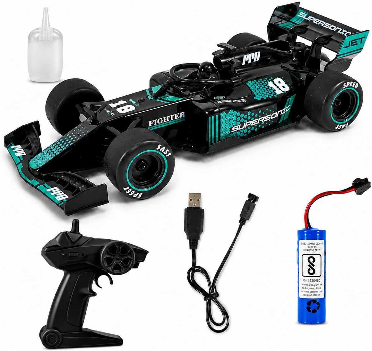 Formula 1 Style RC Sports Car for Boys – Fast Speed Rechargeable Remote Control Racing Car with Drift Function and Wireless 2.4GHz Controller