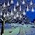 Kordain Christmas Lights Outdoor, Meteor Shower Lights Falling Star Lights 12 inch 8 Tubes 144 LED Icicle Snow Falling Raindrop Lights for Xmas Tree Halloween Holiday Party Decoration, UL Plug, White