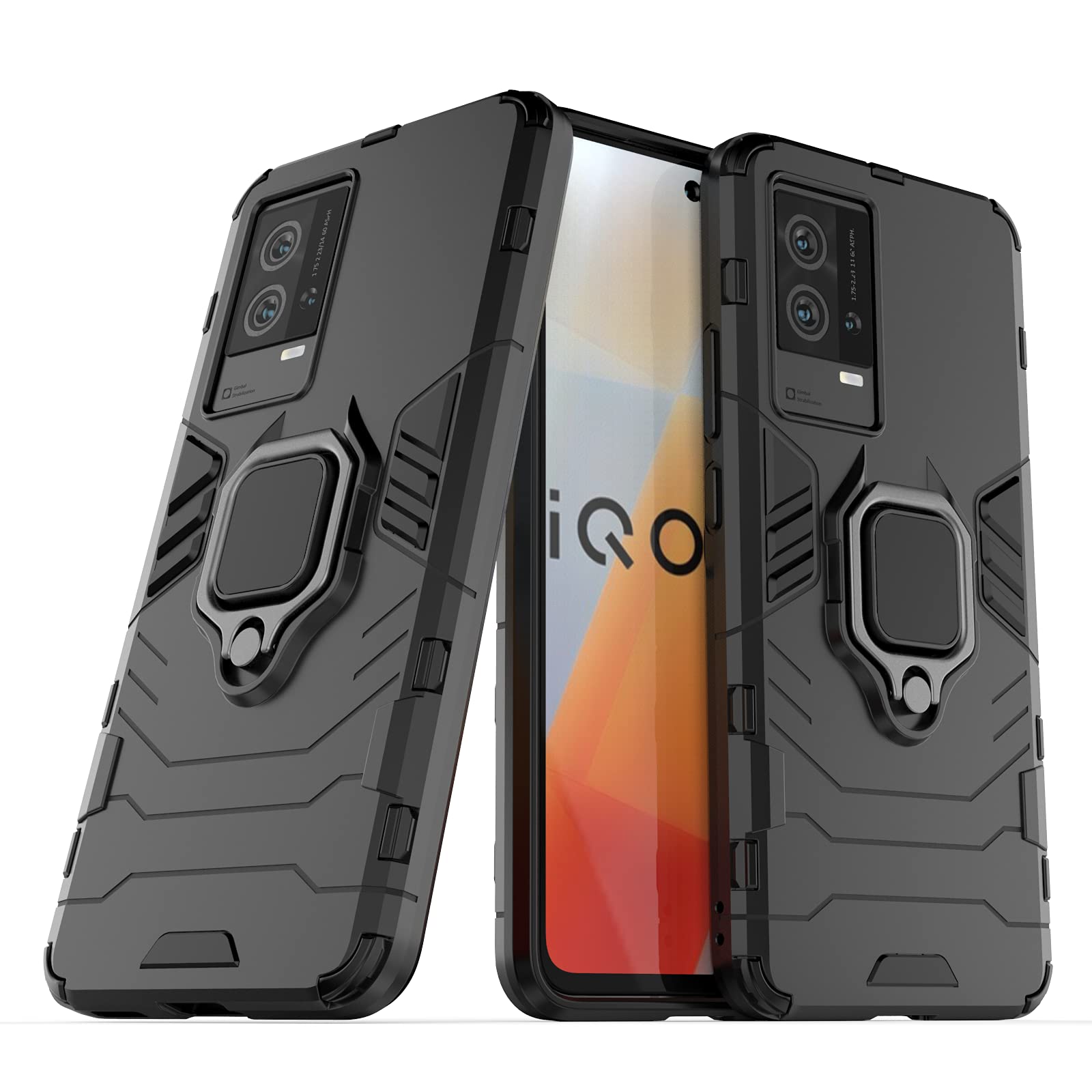CEDO Rugged iQOO 9 (5G) Defender Case | Rotating Ring Holder & Kickstand in-Built | Military Grade Armor | Bumper Back Cover (Black) (B09WMZ1ZNH) Amazon Price History, Amazon Price Tracker