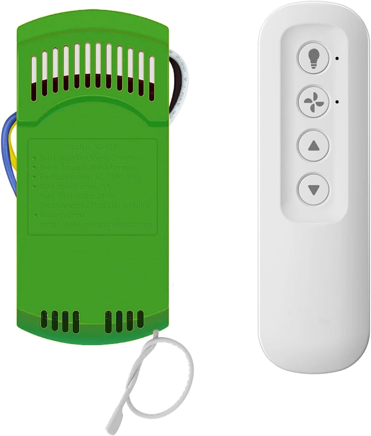 99770 Ceiling Fan Remote Control Kit Replacement for Hampton Bay Harbor Breeze 99770 99813 99815 99384 99772 99122 99123 99600,3-Speed and Light Dimmer with Wall Mount