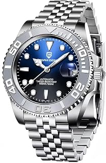CADISEN Pagani Design Watch for Men Automatic NH35 Mechanical 100M Waterproof Stainless Steel Sapphire Glass Yacht Wristwatch Rotating Bezel 100 Meter Waterproof Automatic Watch PD-1651