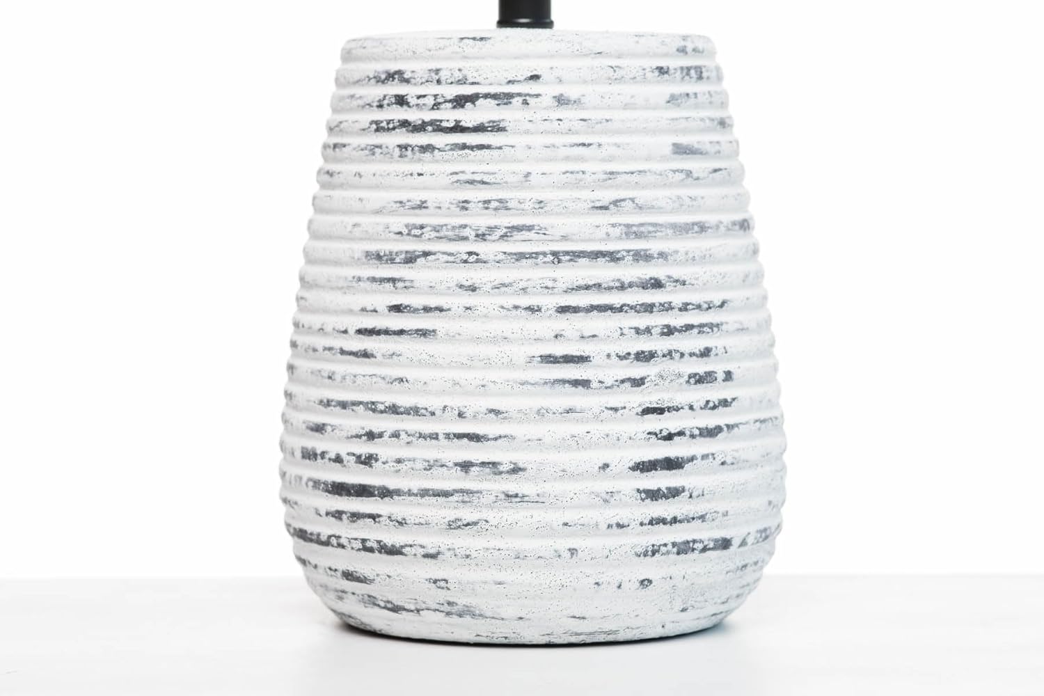 Lawrence & Scott EMI Wabi Sabi White Handmade Premium Ceramic Table Lamp for Living Room Bedroom Office with Custom Textured Linen Lampshade