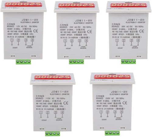 Miniatura 3 de Contador electrónico, JDM11-6H sin contador de voltaje, 6 dígitos electrónico LED Digital Display Counter Relay (CA/DC12V)