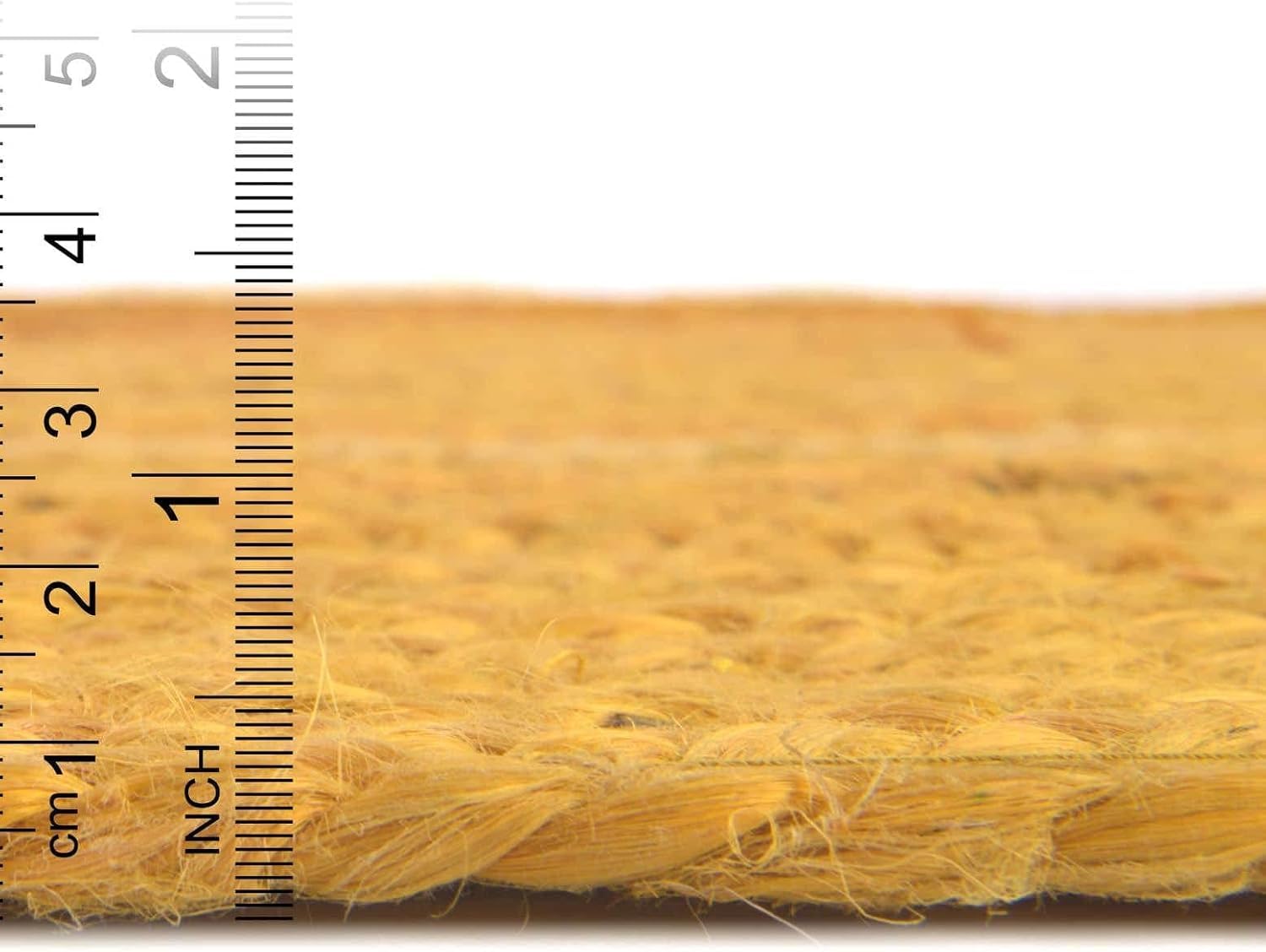 Tapis indien en jute naturelle tressé, fait à la main, pour chambre à coucher, salon, salle à manger, jaune, 90 x 90 cm