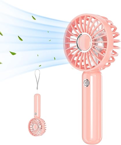 RNKRUN Mini ventilador portátil de mano, pequeño ventilador personal con pilas, ventilador de pestañas silencioso USB recargable de 3 velocidades