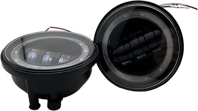 2PCS LED Fog Lights,Compatible With Hummer H2 2003-2009 Car Front Passing Fog Lamp With White DRL Halo Ring Angel Eyes