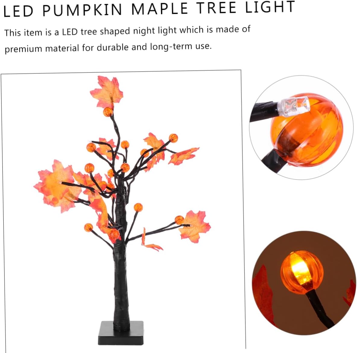 Amosfun 1pc Creative Maple Light Decoration for Halloween Lights Pumpkins Maple Leaves Unique Party and Home Decor for Use No Batteries Required