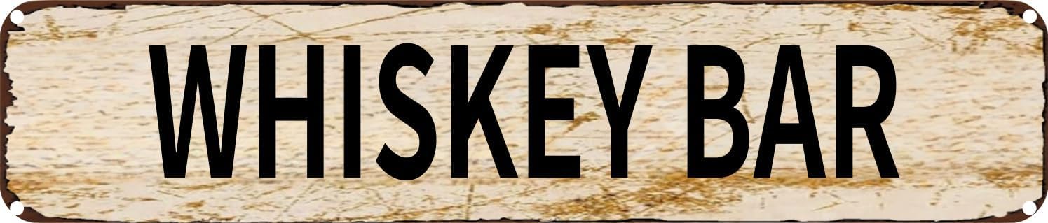 Ensound A1706 Vintage Tin Sign Retro Metal Wall Decor Whiskey Bar Rustic Aluminum Plaque For Home,Bar,Kitchen,Garage,Man Cave 4X16 Inch