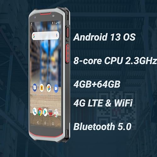 Miniatura 3 de Android 13 escáner de código de barras 4+64 GB incorporado 1D/2D/QR escáner de código de barras 4G inalámbrico computadora móvil PDA Inventario