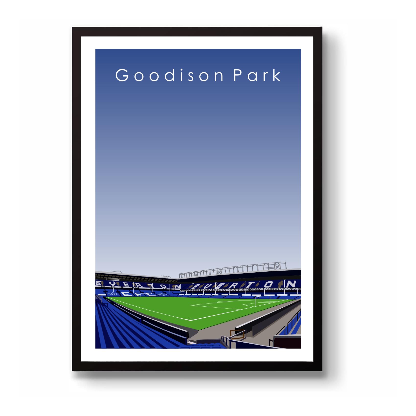 GroundDesigns EVERTON FC Football Gift GOODISON PARK Stadium Art Unframed A3 Print EFC