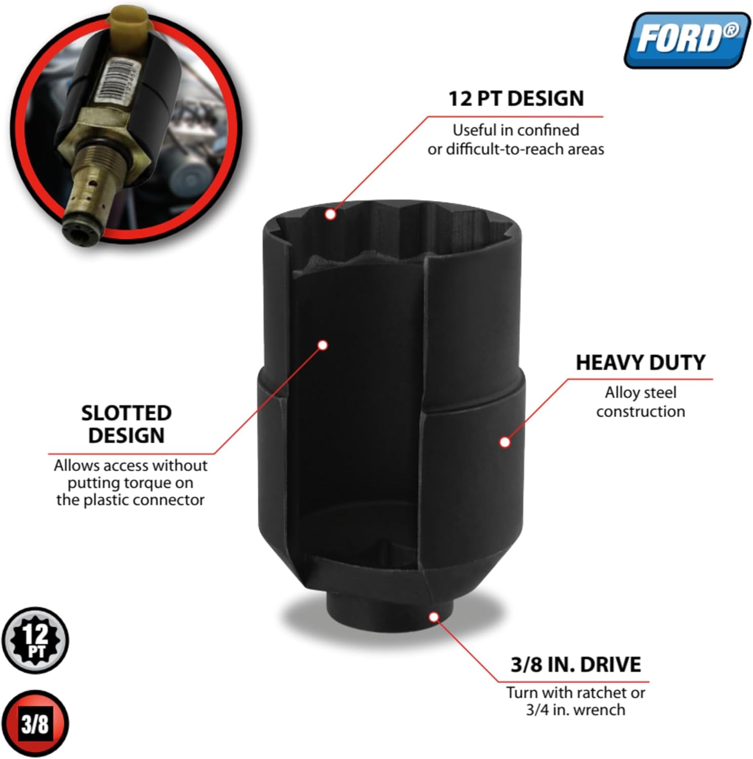 Performance Tool W80592 IPR12 Point Socket Tool for Efficient Engine Repairs and Maintenance