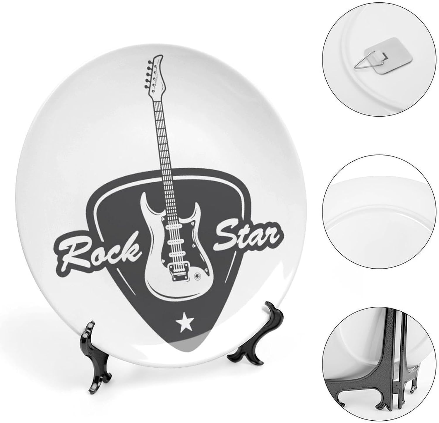 Bass-Guitar Rocks-Music Bone China Decorative Plate Ceramic Dinner Plates Dish Art for Home Office image 4