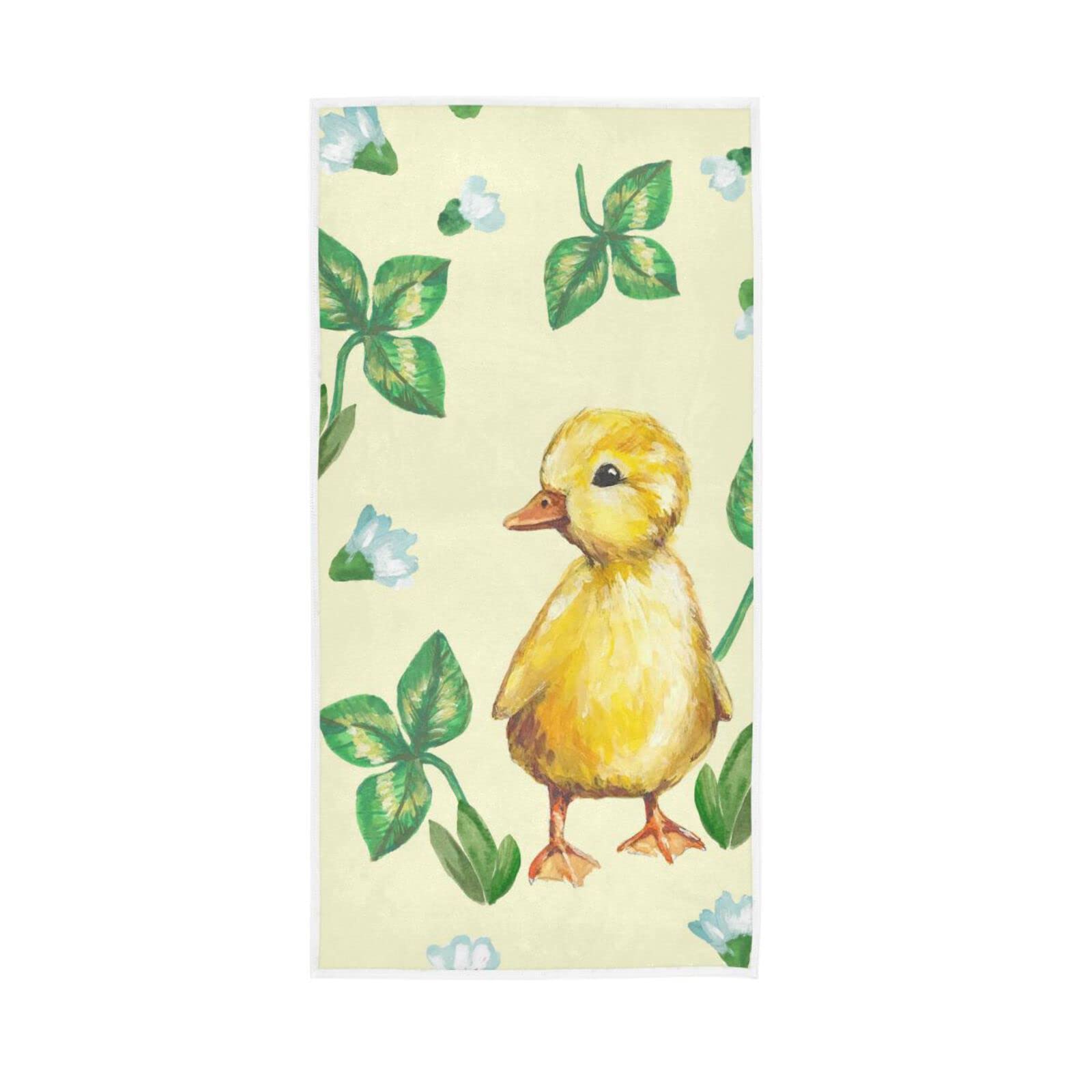 HUYGD Hand Towels Cute Duck Bird Decor Fingertip Soft Face Towel Absorbent Bathroom Kitchen Towels