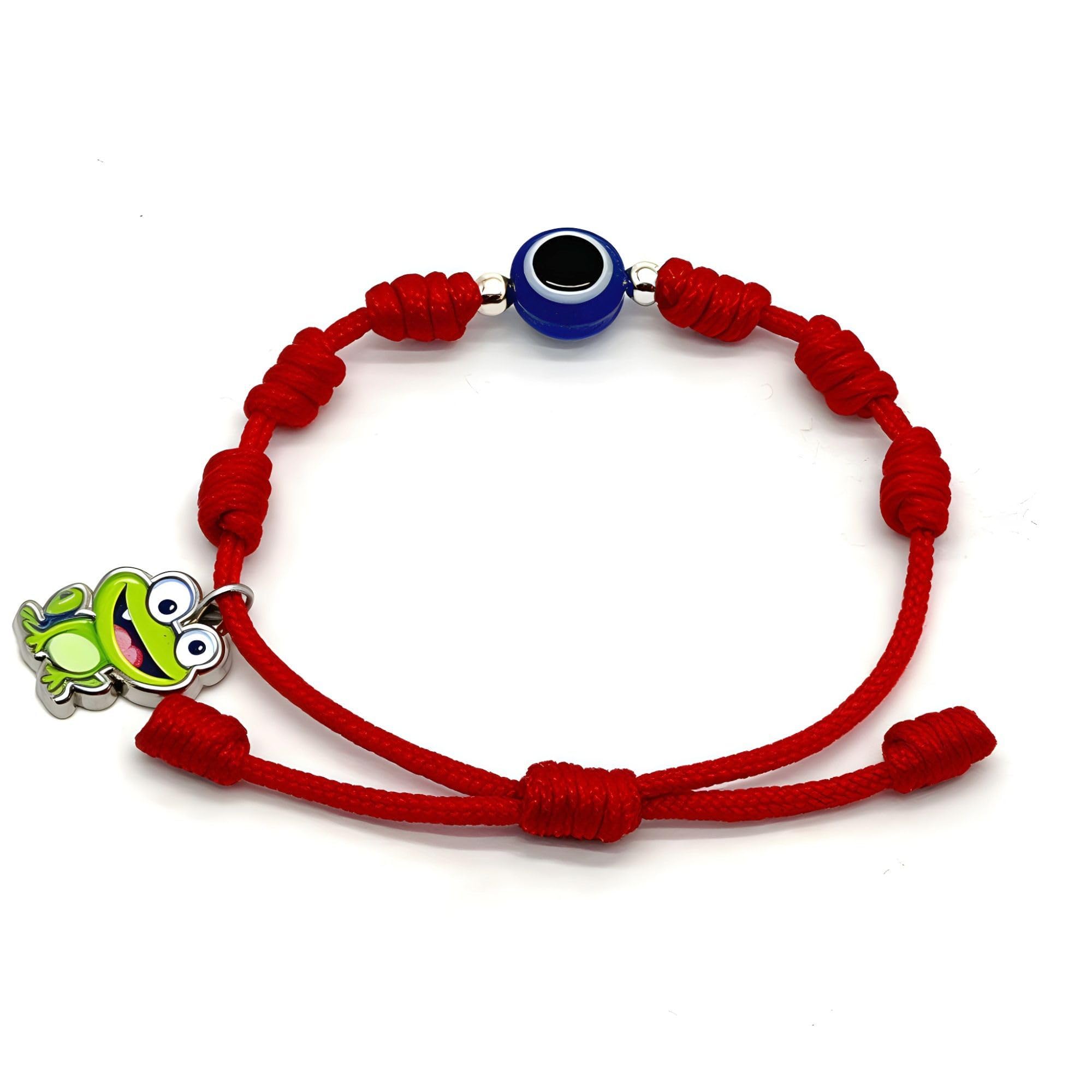 Pulsera de nudos ojo turco bebé roja contra mal de ojo amuleto buena suerte hilo rojo protección niños talla especial
