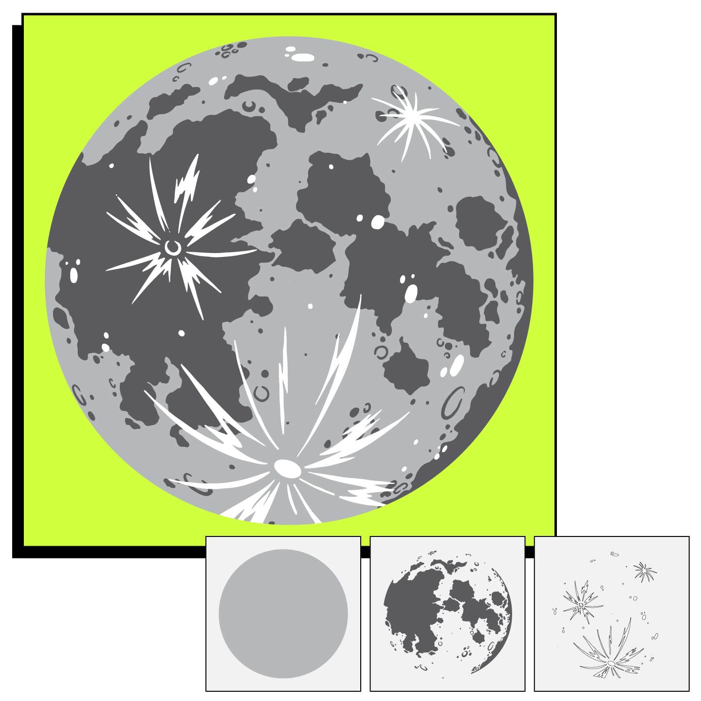 Plantillas de luna para decorar paredes fácilmente y solucionar murales complejos