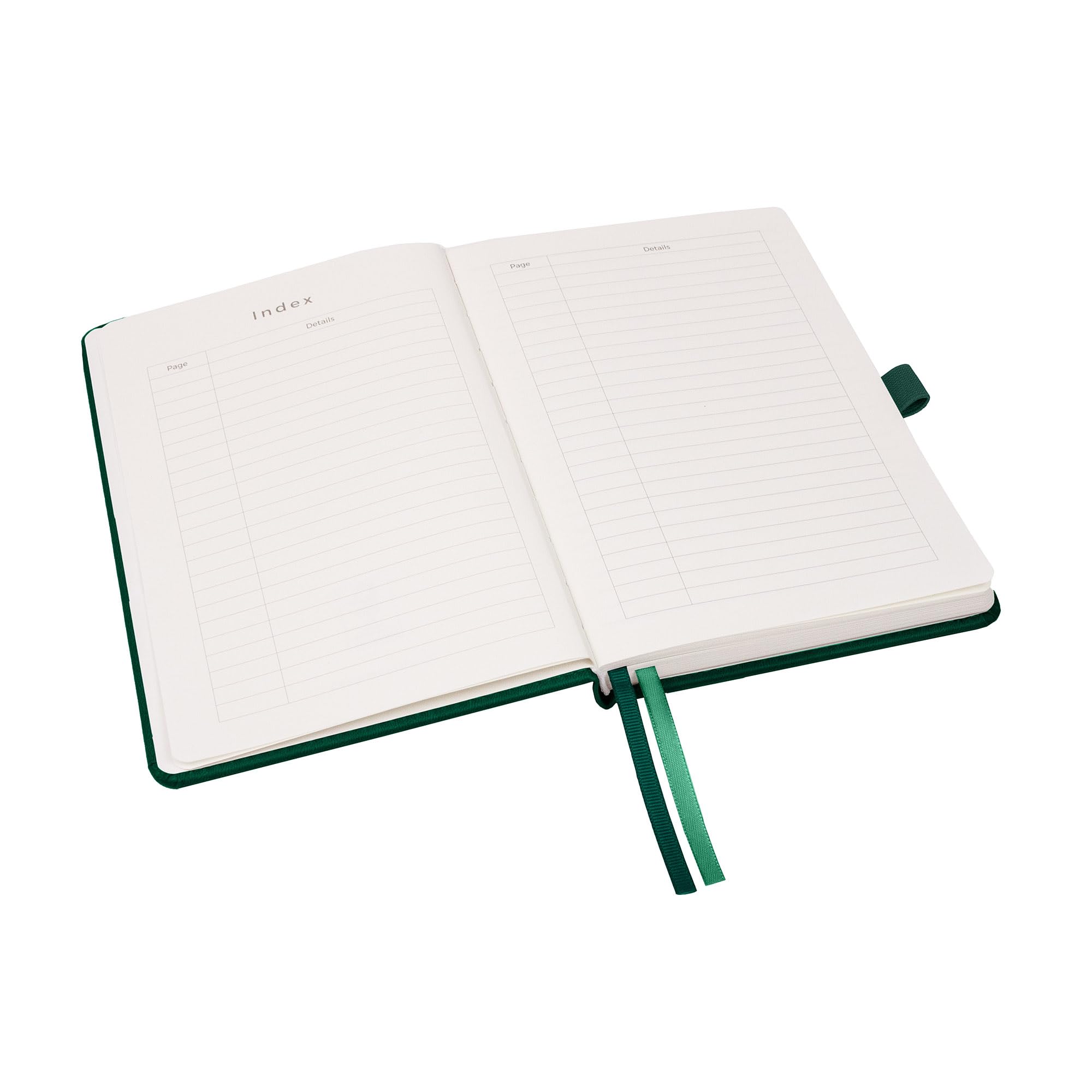 Notes London Luxury Italian style A5 Notebook with Stitched Hardcover, 100gsm Lined Numbered & Date Marked Pages, 2x Ribbons - Image 4