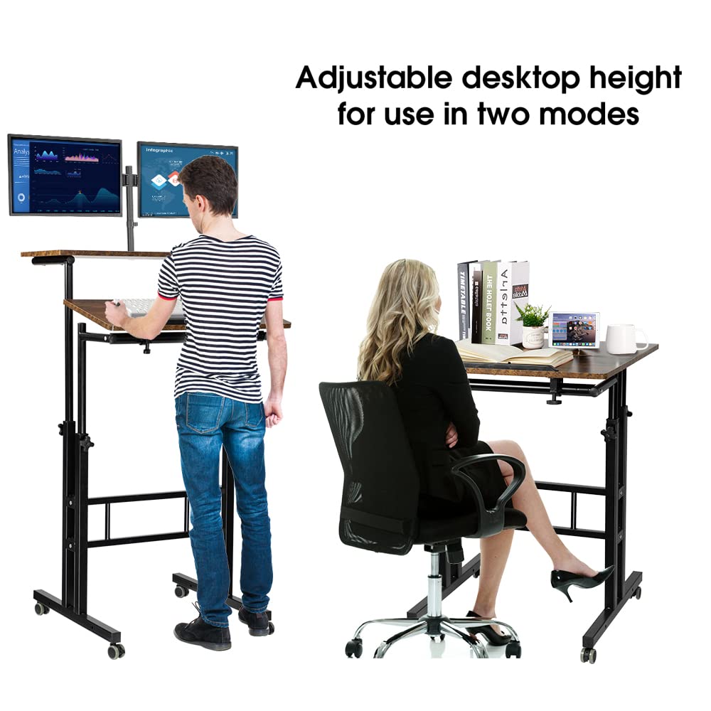 Stand Up Desk, Rolling Laptop Desk, Standing Computer