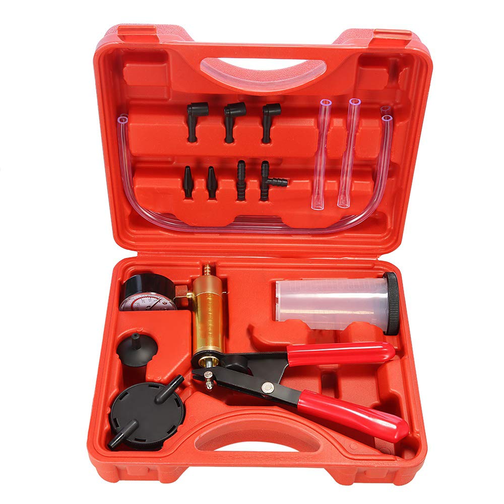 HERRAMIENTA PARA SANGRAR FRENOS VACUOMETRO Y COMPROBADOR DE PRESION Y VACIO Dispositivo de Purga de líquido de Frenos PURGADOR de frenos de coche Kit de Cambio de líquido de Frenos