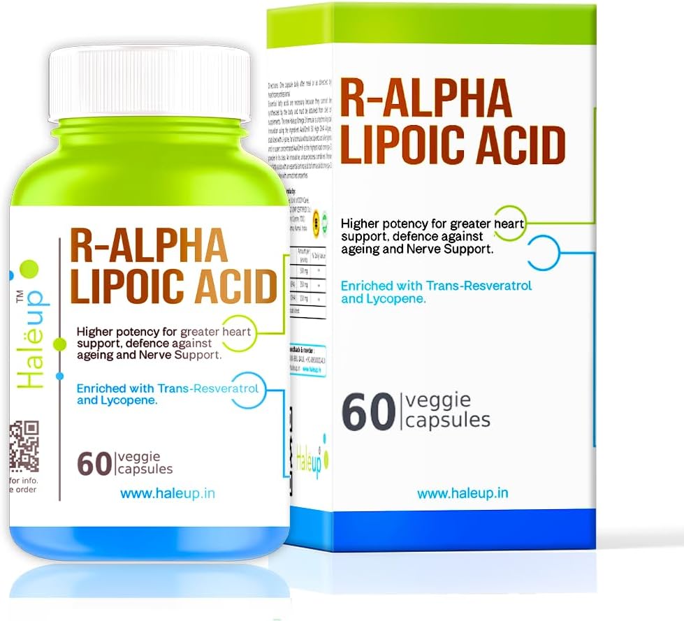 - Haleup Alpha Lipoic Acid, 300 mg II Enriched with Lycopene & Resveratrol (60 capsules) || Healthy Liver || Heart || Blood Sugar & Potent Antioxidant