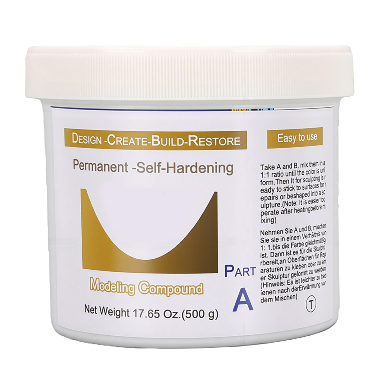 Zerodis Arcilla para Esculpir Resistente Al Agua, 1 Kg, A+B, Autoendurecible, Compuesto de Modelado de 2 Partes, No Encoge, Resistente a Grietas, para Reparación de Edificios, Joyería, Arte y