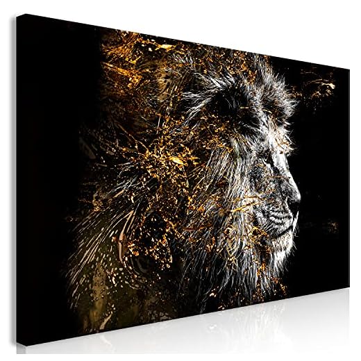 murando Cuadro Mega XXXL León 200x100 cm Cuadro en Lienzo en Tamano XXL Estampado Grande Gigante Imagen Para Montar por uno Mismo Decoración De Pared Impresión DIY Retrato Animal g-C-0351-ak-e