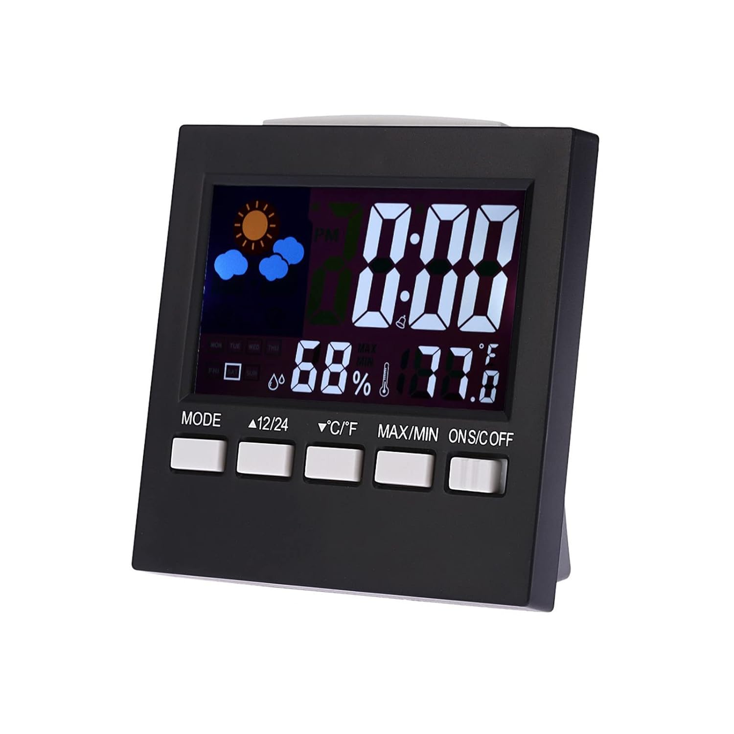 Lovskoo Digital Clock Alarm Colorful Screen Clocks for Bedrooms Digital Alarm Clock Small Clocks Led Bedside Clock with