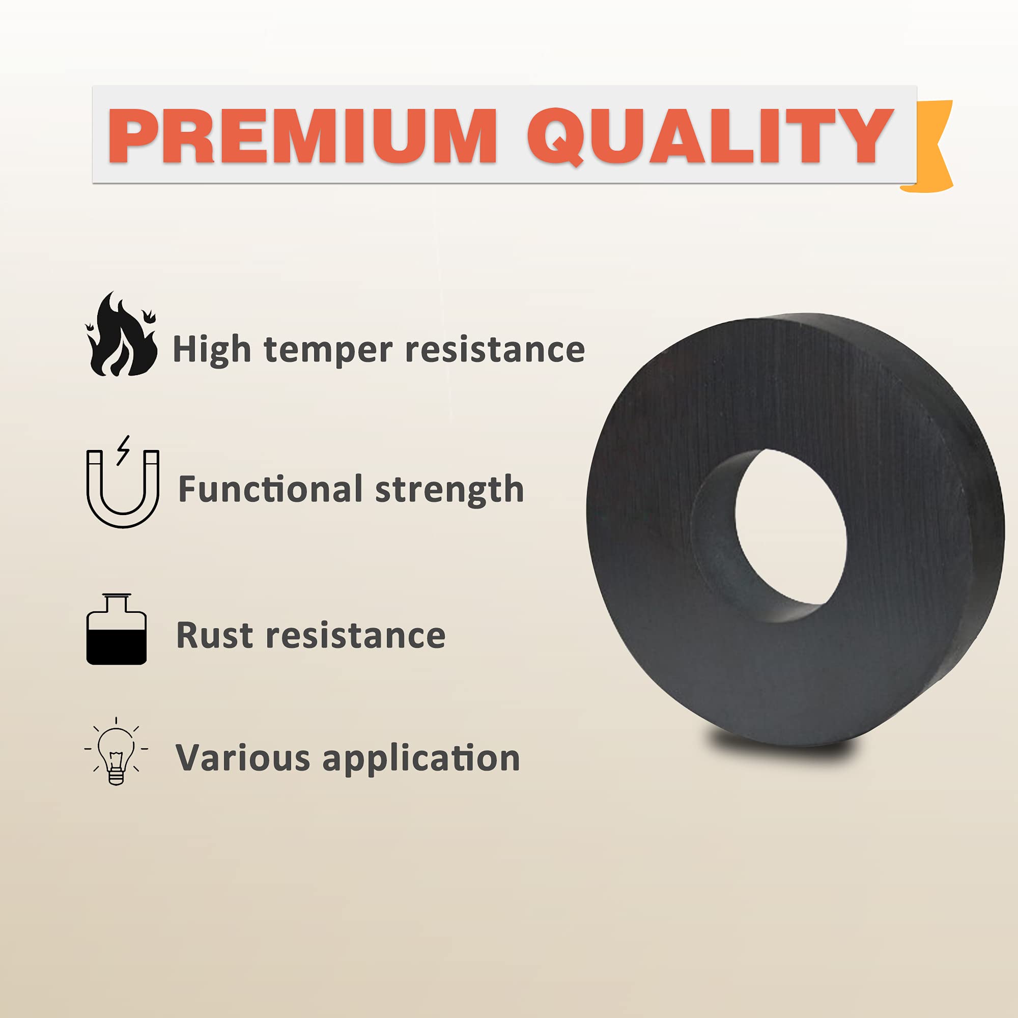 TSUYA 40 Pcs Ferrite Ring Magnets 21mm Crafts Science Projects Bulk — Amazon image 5