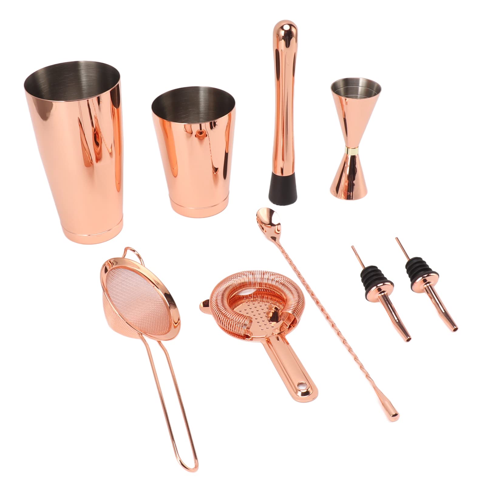 Omabeta Kit de Barman Juego de Herramientas de Barra Premium de Acero Inoxidable para Elaborar Bebidas Mixtas en Casa o Fiestas 9 Piezas (Un Estilo)