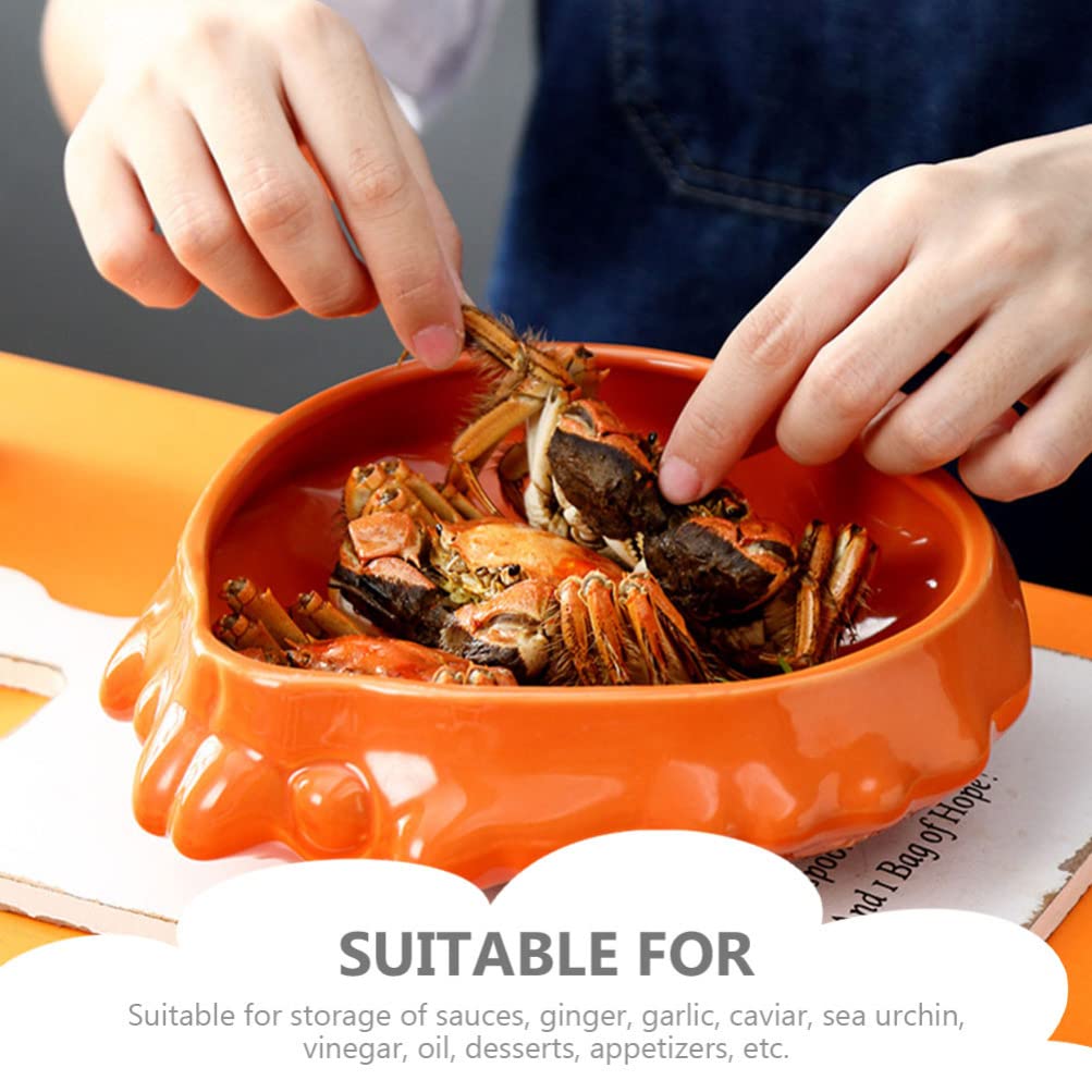 Alipis Vajilla Tazón De Cangrejo Plato De Aperitivos Tazón De Sopa Platos Para Servir Profundos Tazón De Arroz De Porcelana Plato Para Servir La Cena Cerámico Mariscos Cerámica Cocinando