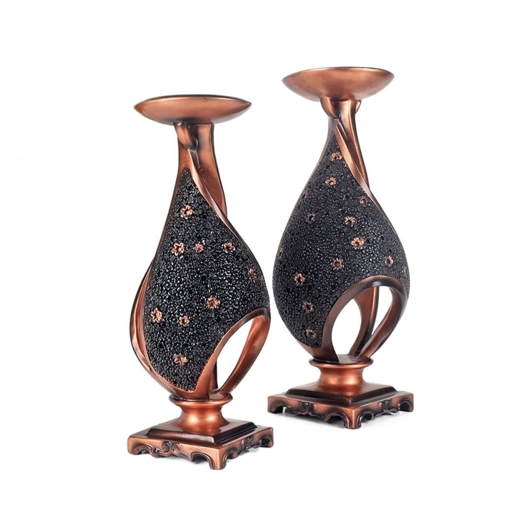 Nordischer Retro-Kerzenhalter, Ornamente, Duftkerzenhalter, Beleuchtungskerzenhalter, geeignet für Wohnzimmer, Büro, Esszimmer, Kerzenständer (Messing)