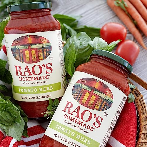 Image of Rao's Homemade Tomato Herb Sauce, 24 oz, Tomato Sauce, All Purpose, Keto Friendly Pasta Sauce, Premium Quality Tomatoes from Italy (Pack of 2)