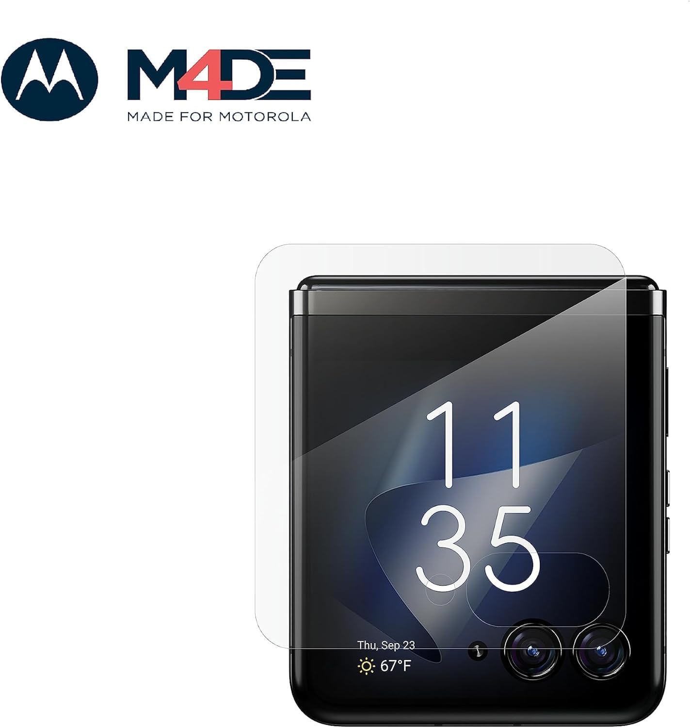 ZAGG InvisibleShield Fusion Curve Motorola Razr+ 2023 Screen Protector (Front Screen Only) - D3O Hybrid Polymer, Anti-Scratch, HD Clear, Biometric-Friendly, Easy Install