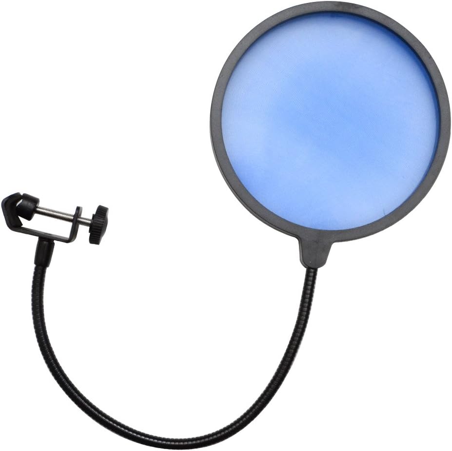Seismic Audio - SA-MicScreenBlue - Flexible Microphone Wind Screen Studio Mic Pop Filter Blue