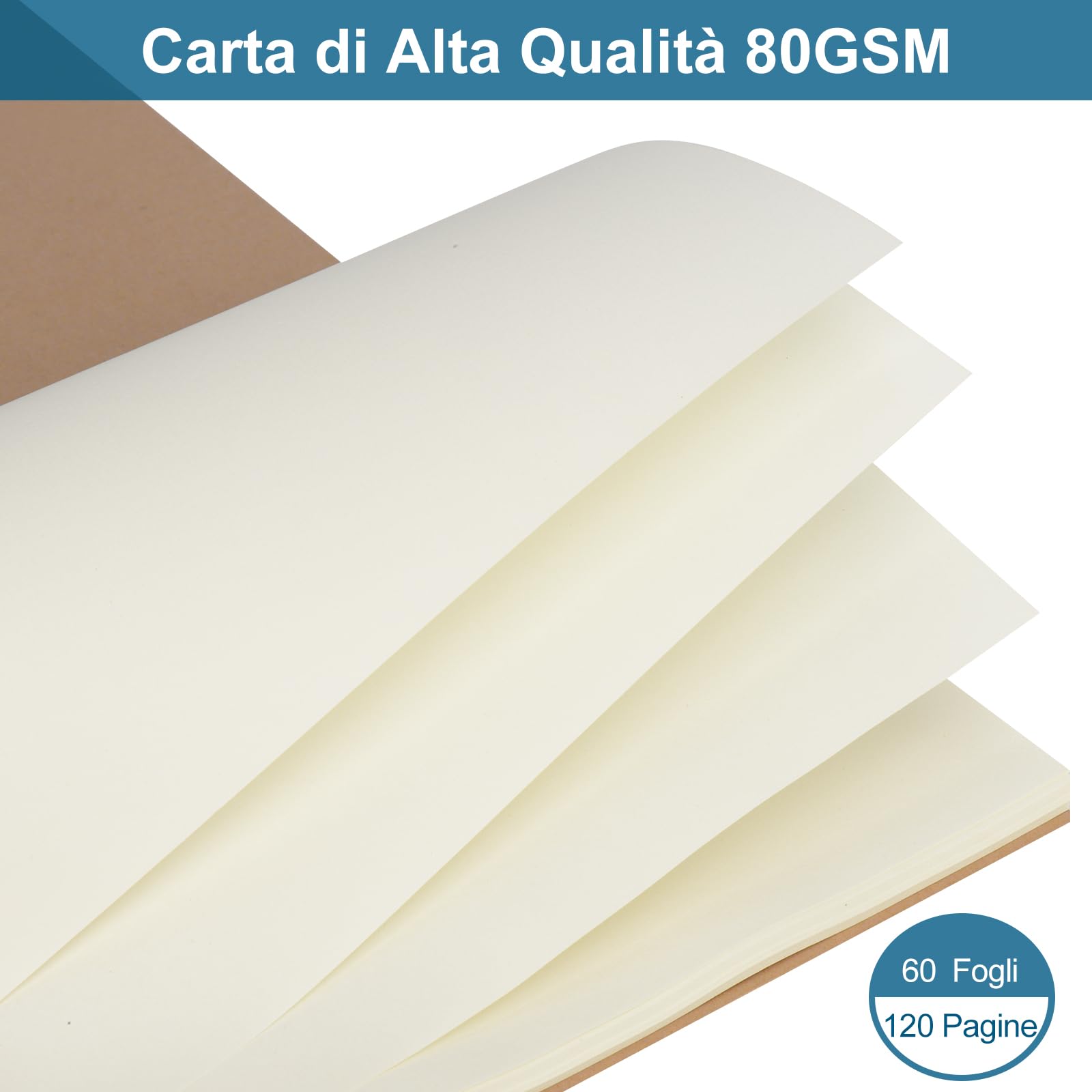 ZCZN-Quaderno Appunti a Spirale,Taccuino Bianco A5, Confezione da 6 Quaderni-60 Fogli/120 Pagine- Carta 21x14 CM, Utilizzato per Scrivere Note, Diario o Agenda, Bianco