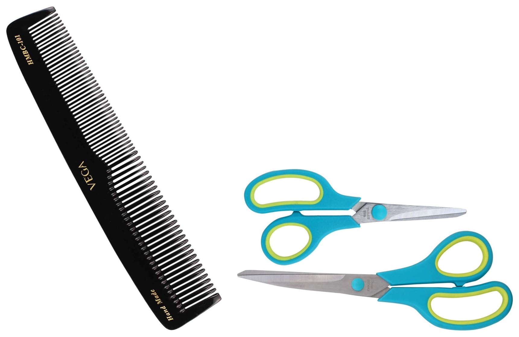 Vega Scissor Set (Color May Vary) And Vega Graduated Dressing Comb, 9-inch, Black-image-13
