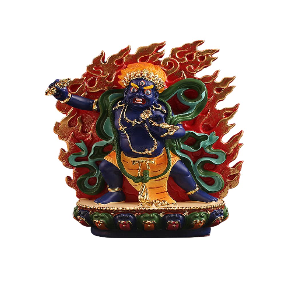 KGADRX Big 20cm Vajrapani Bodhisattva Buddha Statues Tantric Buddhism Hand-painted Statues of The Mountain God Buddha Figurine