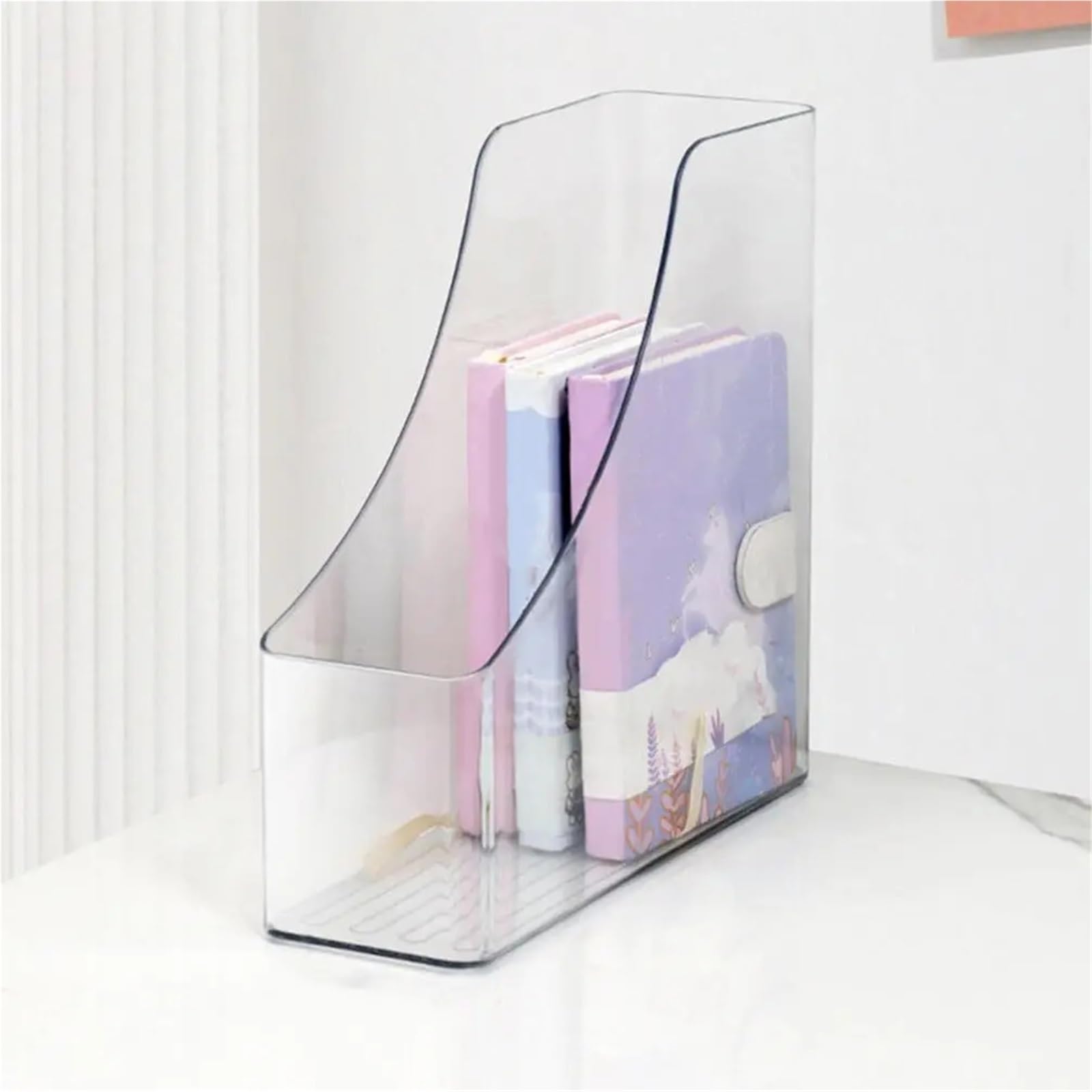 Bandeja portapapeles Archivador de Almacenamiento acrílico A4 for Documentos, Organizador Archivos Papel plástico, revistero Vertical, Carpeta Escritorio, Suministros para Escritorio de casa(4PCS)
