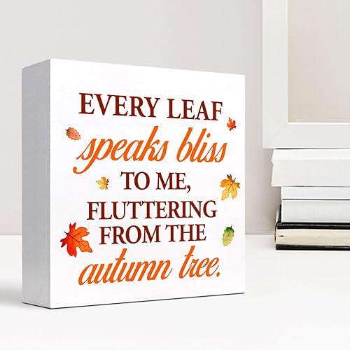 Miniatura 31 de Decoración de escritorio de otoño, Groovy Gobble Gobble Fall Thanksgiving Wood Block Sign Decoración de escritorio, caja de madera rústica de