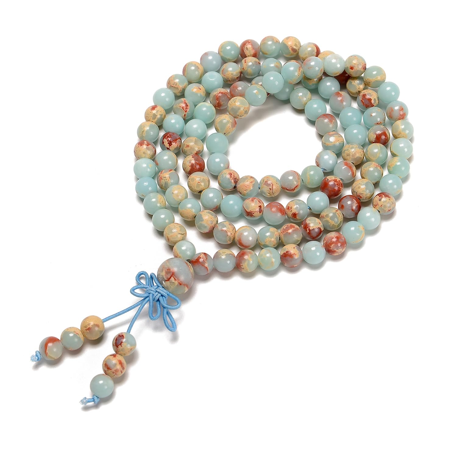 AD Beads 6mm Natural Healing Gemstones Buddhist 108 Prayer Mala Stretchy Bracelet Necklace - Image 5